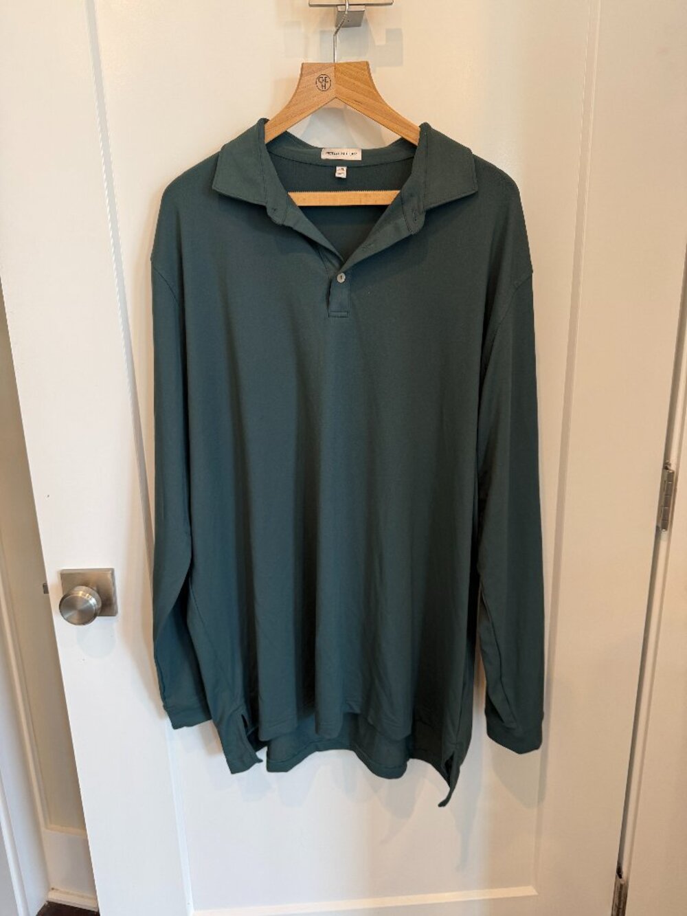 Peter Millar Men's XXL Long Sleeve Golf Shirt Olive/Dark Green